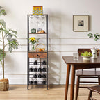 Wine Rack Freestanding Floor with Glass Holder