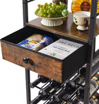 Wine Rack Freestanding Floor with Glass Holder