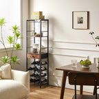 Wine Rack Freestanding Floor with Glass Holder