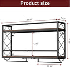 Wine Rack Wall Mount 2 Tier with Glass
