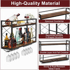 Wine Rack Wall Mount 2 Tier with Glass
