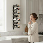 Wine Rack Wall Mounted 7 Bottles Metal Bottle