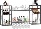 Wine Rack Wall Mounted Bottle Organiser with Glass