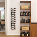 Wine Rack Wall Mounted for 24 Bottles Wood