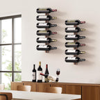 Wine Rack Wall Mounted for 24 Bottles Wood