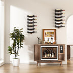 Wine Rack Wall Mounted for 24 Bottles Wood