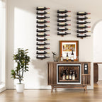 Wine Rack Wall Mounted for 24 Bottles Wood