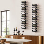 Wine Rack Wall Mounted for 24 Bottles Wood