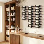 Wine Rack Wall Mounted for 24 Bottles Wood