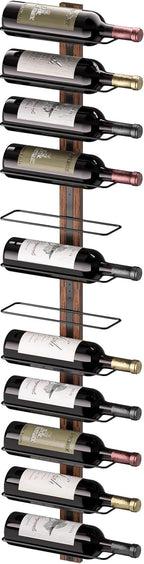 Wine Rack Wall Mounted for 24 Bottles Wood
