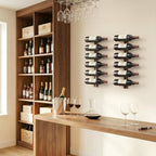 Wine Rack Wall Mounted for 24 Bottles Wood
