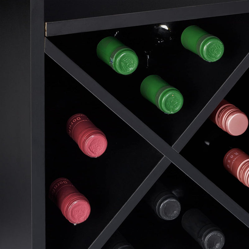 Wine Rack with Glass Holder for 22 Bottles