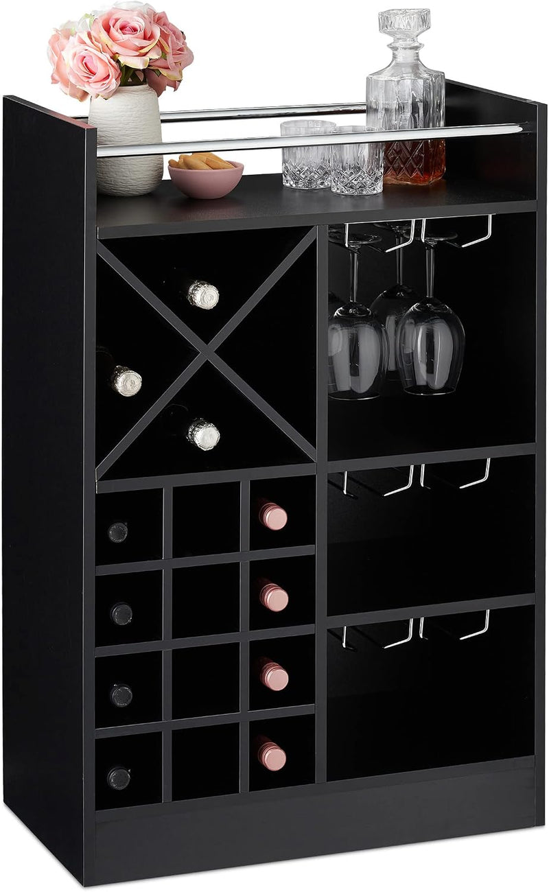 Wine Rack with Glass Holder for 22 Bottles