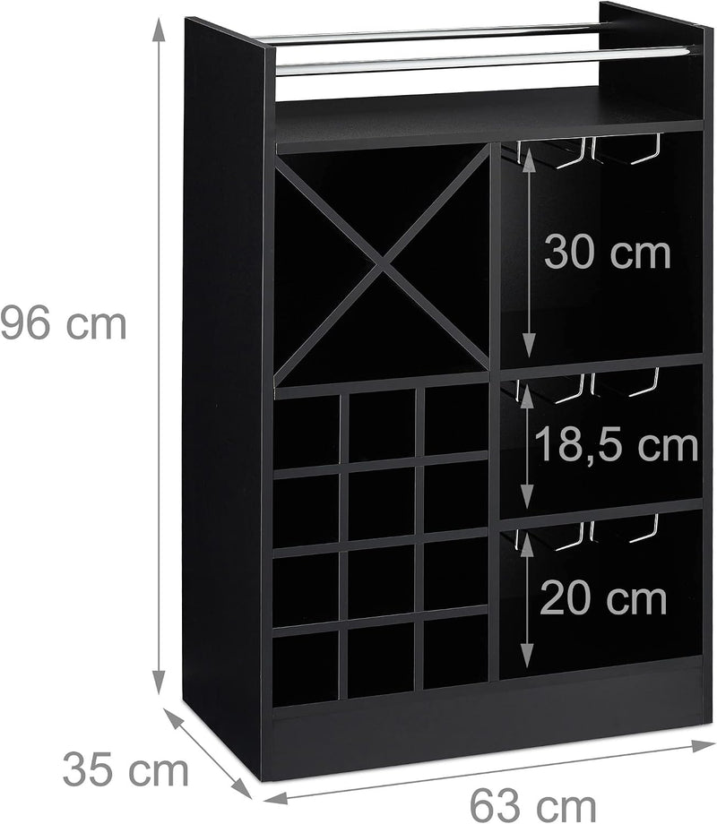Wine Rack with Glass Holder for 22 Bottles