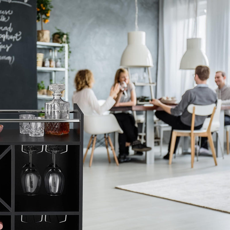 Wine Rack with Glass Holder for 22 Bottles