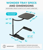 Wonder Tray Adjustable Swivel Table Large Laptop Stand