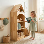 Wood Kids Shelf 4-Tier Corner Cabinet for Toy