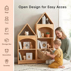 Wood Kids Shelf 4-Tier Corner Cabinet for Toy