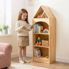Wood Kids Shelf 4-Tier Corner Cabinet for Toy