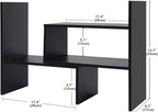 Wood Adjustable Bookshelf Bookcase Expandable Desktop Storage