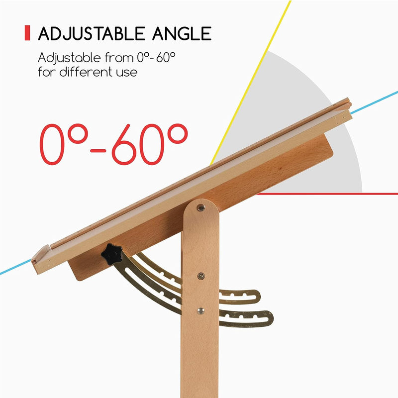 Wood Adjustable Drafting Table: 35.5" X 23.5" Wooden