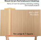 Wood Adjustable Drafting Table: 35.5" X 23.5" Wooden