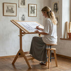 Wood Adjustable Drafting Table: 35.5" X 23.5" Wooden