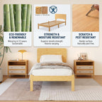 Wood Bed Frame with Headboard 14 Inch High