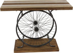 Wood Bike Wide Slatted Top Console Table
