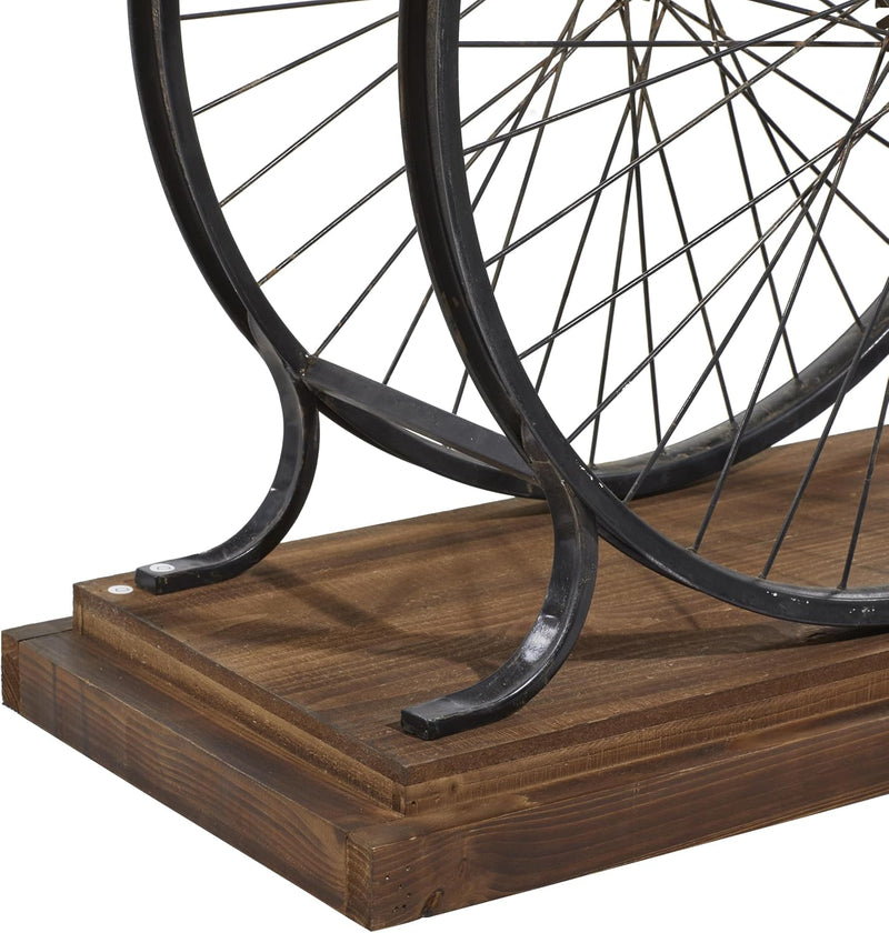 Wood Bike Wide Slatted Top Console Table