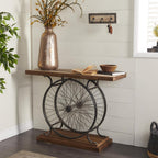 Wood Bike Wide Slatted Top Console Table