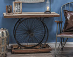 Wood Bike Wide Slatted Top Console Table