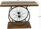 Wood Bike Wide Slatted Top Console Table