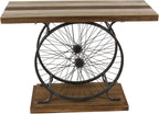 Wood Bike Wide Slatted Top Console Table