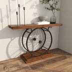 Wood Bike Wide Slatted Top Console Table