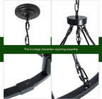 Wood Chandeliers 5-Light Adjustable Height Hanging Rustic