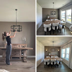 Wood Chandeliers 5-Light Adjustable Height Hanging Rustic