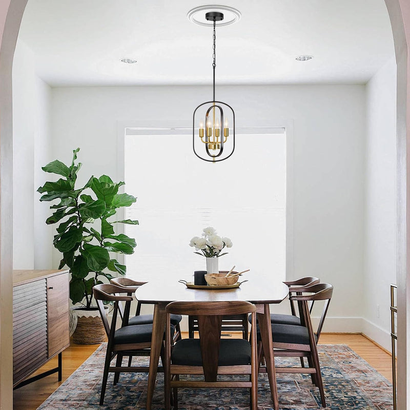 Wood Chandeliers 5-Light Adjustable Height Hanging Rustic