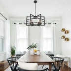Wood Chandeliers 5-Light Adjustable Height Hanging Rustic