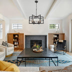 Wood Chandeliers 5-Light Adjustable Height Hanging Rustic