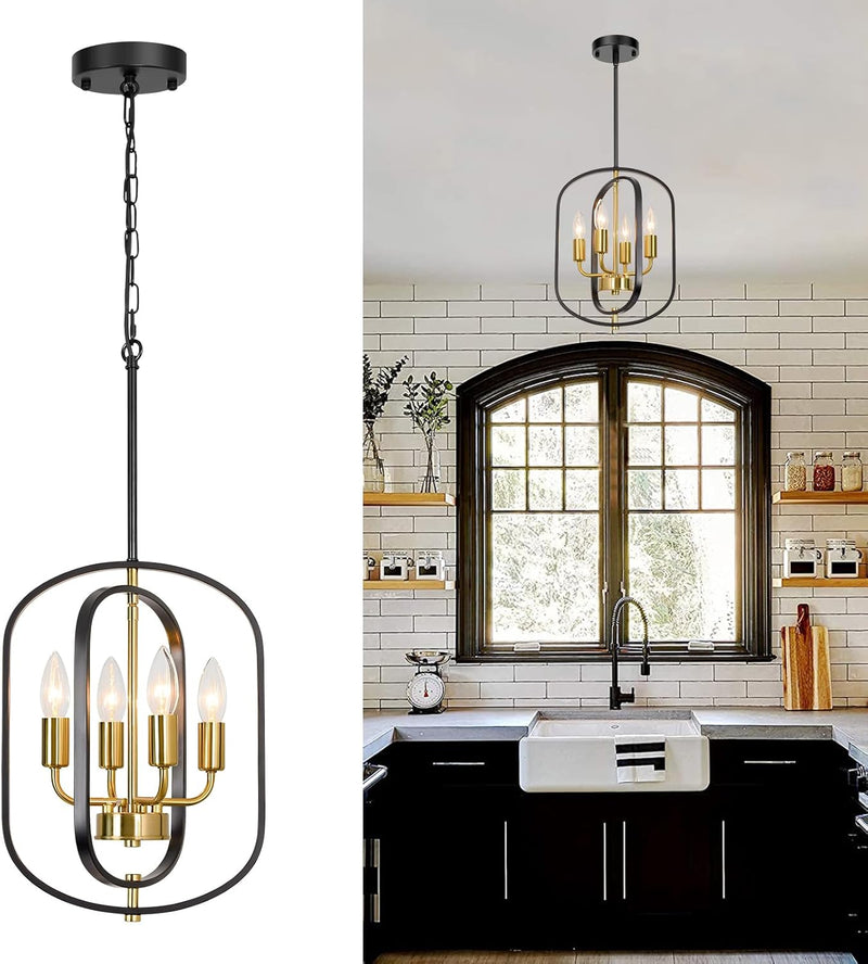 Wood Chandeliers 5-Light Adjustable Height Hanging Rustic