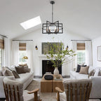 Wood Chandeliers 5-Light Adjustable Height Hanging Rustic