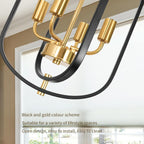 Wood Chandeliers 5-Light Adjustable Height Hanging Rustic