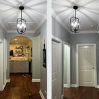 Wood Chandeliers 5-Light Adjustable Height Hanging Rustic
