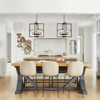 Wood Chandeliers 5-Light Adjustable Height Hanging Rustic