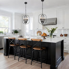 Wood Chandeliers 5-Light Adjustable Height Hanging Rustic