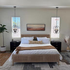 Wood Chandeliers 5-Light Adjustable Height Hanging Rustic