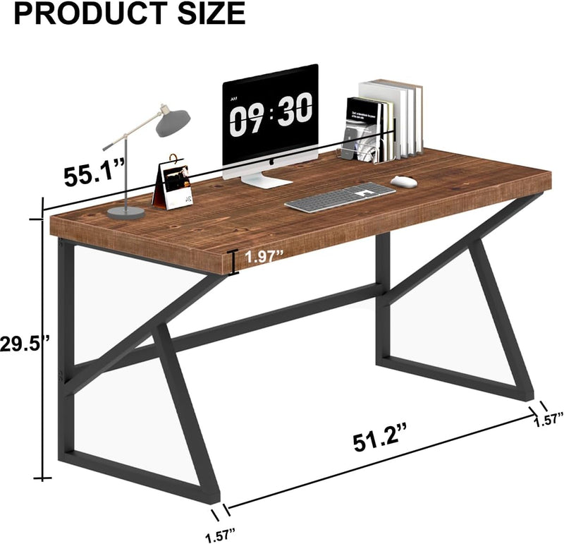 Wood Computer Desk Rustic Home Office Vintage