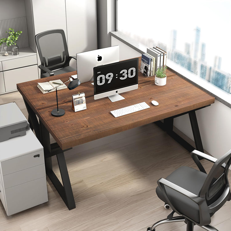 Wood Computer Desk Rustic Home Office Vintage