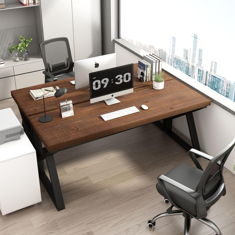 Wood Computer Desk Rustic Home Office Vintage